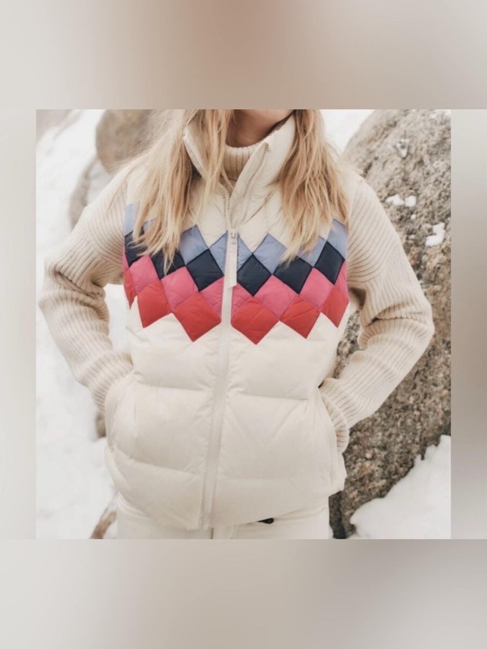 Marine Layer Archive Sierra Down Quilted Outdoor Preppy Gorpcore Puffer Vest L